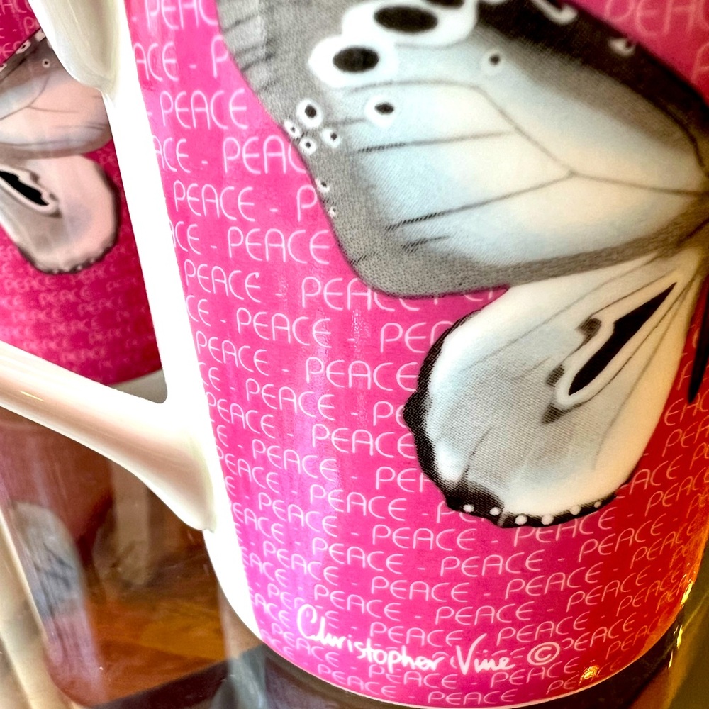 Christopher Vine Design Bone China Butterfly of Peace Mugs